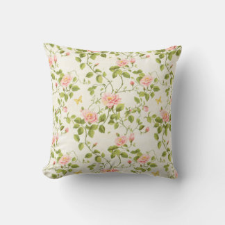 Elegant Rose Vine Flourish Cushion