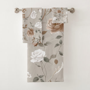 Elegant Rose & Vine Pattern Towel
