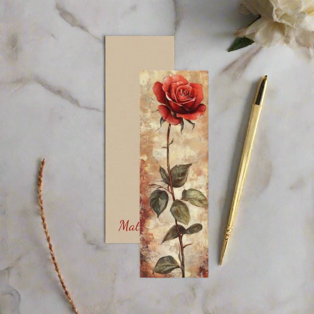 Elegant Rose Vintage Author Bookmark Card  (Creator Uploaded)