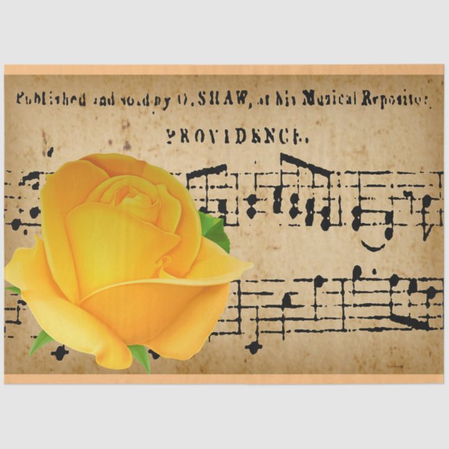 Elegant Rose Vintage Floral Tissue Paper (Front)