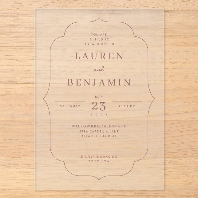Elegant Rose Vintage Wedding Invitation (Front)