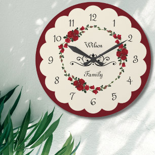 Elegant Rose Wall Clock Housewarming Gift