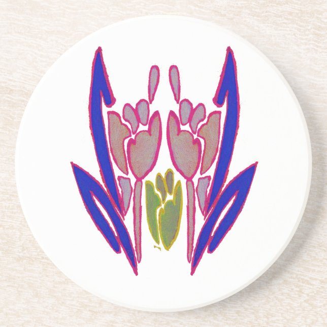 Elegant Rose Watercolor Art Print Coaster (Front)