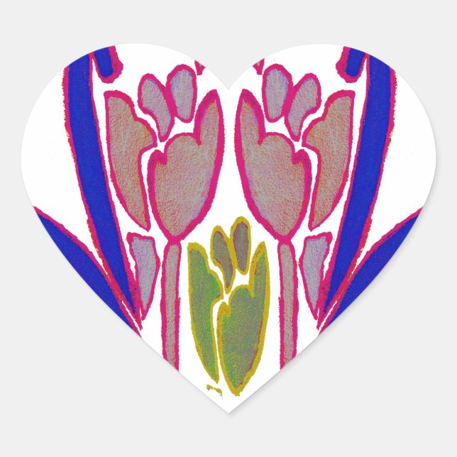 Elegant Rose Watercolor Art Print Heart Sticker (Front)