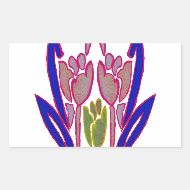 Elegant Rose Watercolor Art Print Rectangular Sticker (Front)