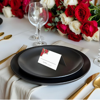 Elegant Rose Wedding Custom Folded Place card