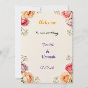 Elegant Rose Wedding invitation Welcome