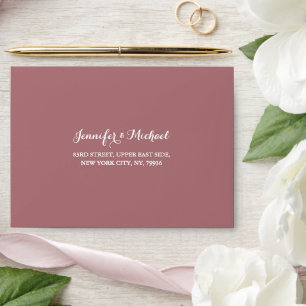 Elegant Rose Wedding Party RSVP Return Address 5x7 Envelope