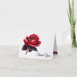 Elegant Rose Wedding  Thank You Card
