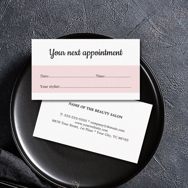 Elegant Rose White Beauty Appointment Card (Creator Uploaded)