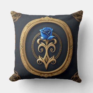 Elegant Rose with Ornate Decorative Frame Cushion