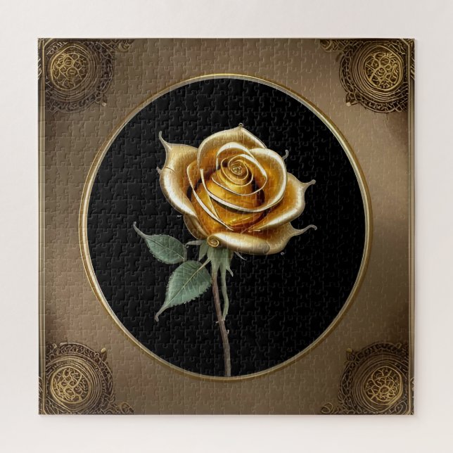 Elegant Rose with Ornate Decorative Frame Jigsaw Puzzle (Vertical)