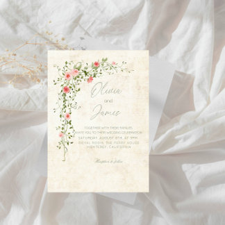 Elegant Rose Wreath Wedding Party Invitation