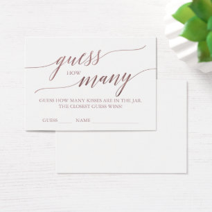 Elegant RoseGold Calligraphy Guess How Many Kisses