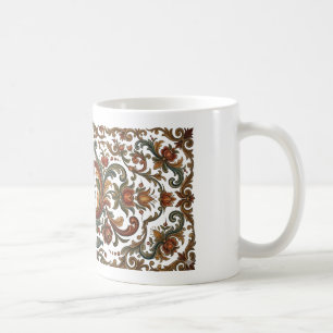 Elegant Rosemaling Folk Art Heart Ceramic Mug