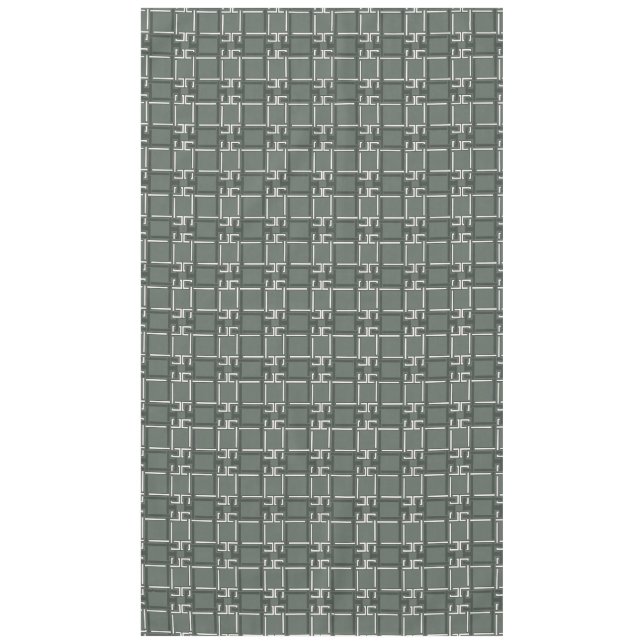Elegant Rosemary Sage Greek Key Pattern Tablecloth (Front)