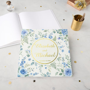 Elegant Roses and Hydrangea Botanical Design Guest Book