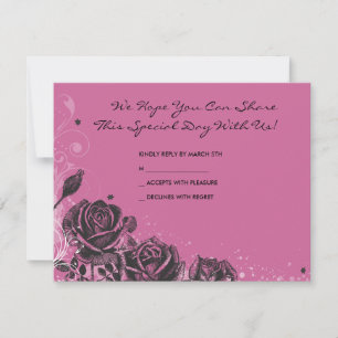 Elegant Roses Bat Mitzvah Invitation Reply Card