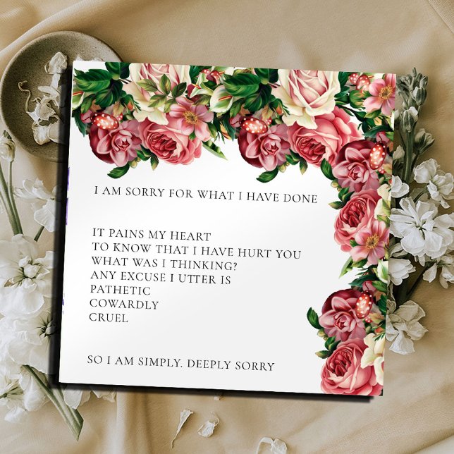 Elegant Roses Blush I’m sorry apology Card (Creator Uploaded)