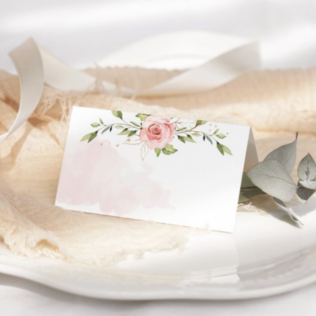 Elegant roses blush pink baby shower Place cards (Creator Uploaded)