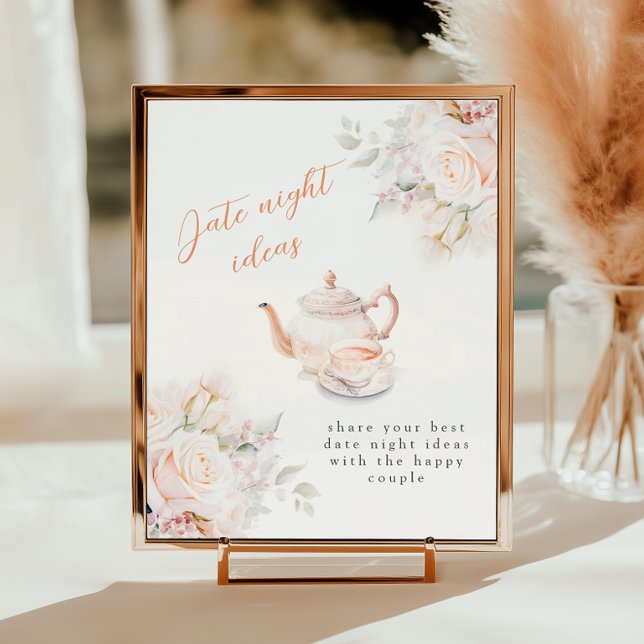 Elegant Roses Bridal Shower Date Night Ideas Poster (Creator Uploaded)