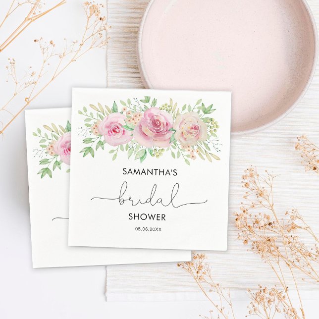 Elegant roses bridal shower napkin (Creator Uploaded)