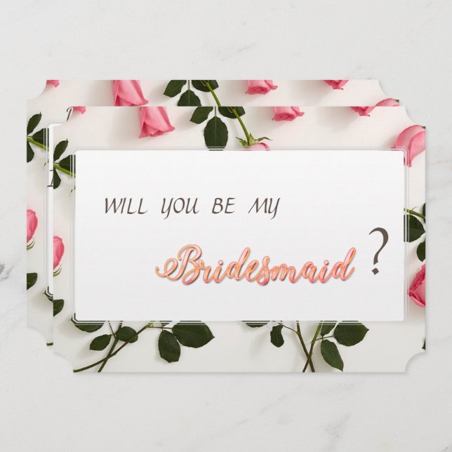 Elegant Roses  Bridesmaid Card (Front/Back)