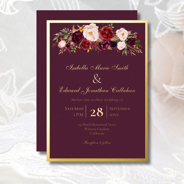 Elegant Roses Burgundy & Blush Bouquet Gold (Creator Uploaded)