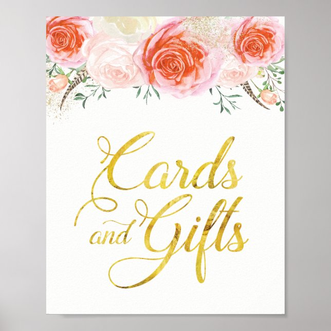 Elegant Roses Cards and Gifts Sign (8x10) (Front)