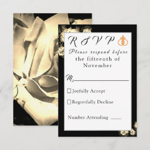 Elegant Roses Catholic Wedding Response Card