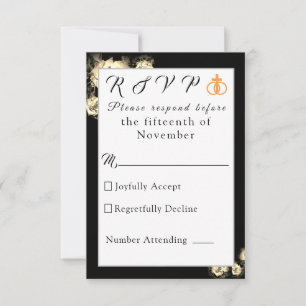 Elegant Roses Catholic Wedding Response Card