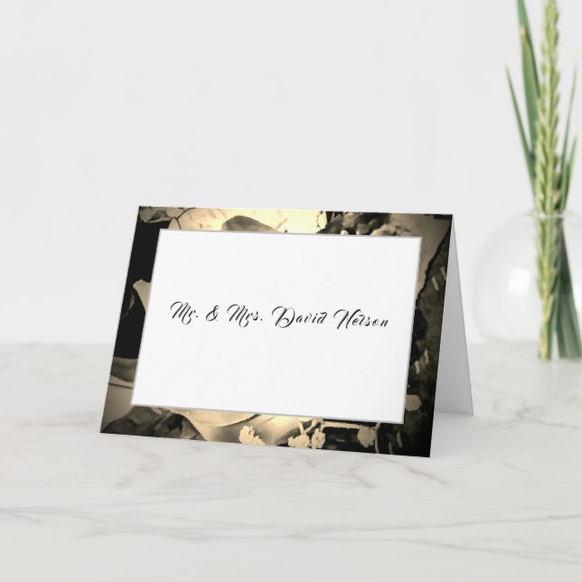 Elegant Roses Catholic Wedding Thank You Card (Front)