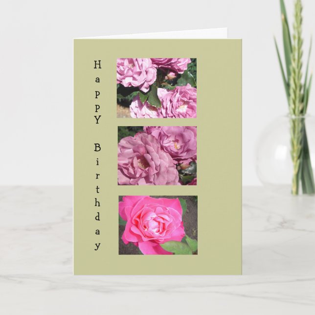 Elegant Roses for a Birthday Card (Front)