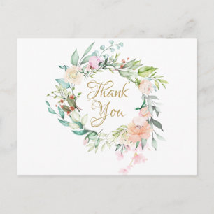 Elegant Roses Garland Business Thank You Postcard