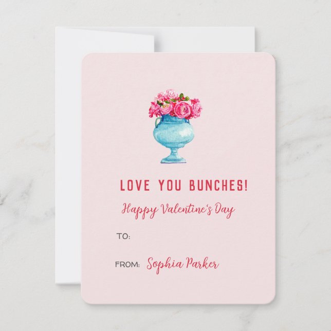 Elegant roses in vase Valentines day Mini Note Card (Front)