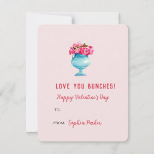 Elegant roses in vase Valentines day Mini Note Card