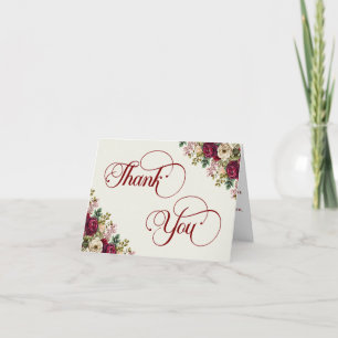 Elegant Roses Islamic Wedding  Thank You Card
