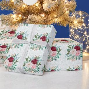 Elegant Roses & Mint  Wrapping Paper
