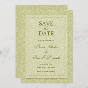 Elegant Roses Modern Floral Wedding Save The Date