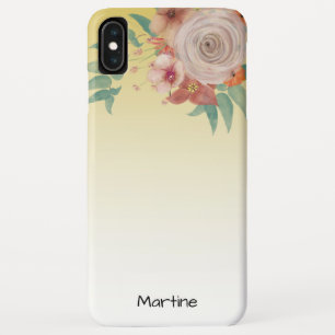 Elegant roses on yellow iPhone XS max case