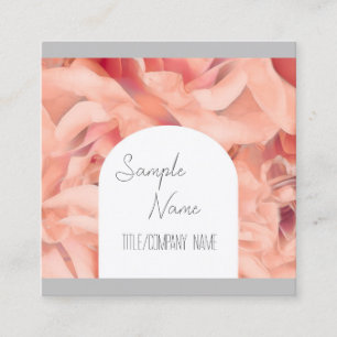 elegant roses pastel stylish custom pink and grey square business card