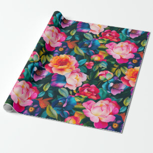 Elegant roses pattern wrapping paper