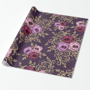 Elegant roses pattern wrapping paper