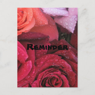 Elegant Roses Reminder Postcard