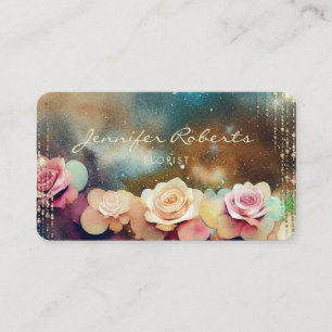 Elegant Roses Space Florist Unique Business Card