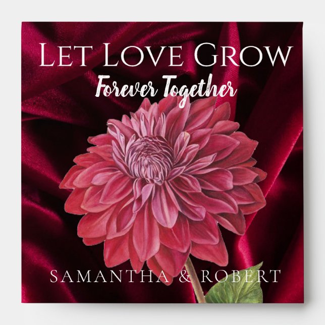 Elegant Rosy Floral Wedding Bridal Favour Seeds  Envelope (Front)