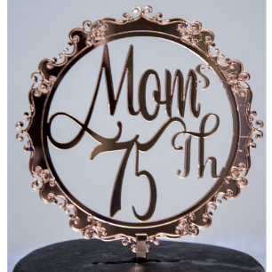 Elegant Round Birthday Acrylic Cake Topper