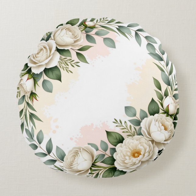 Elegant Round Custom Throw Pillow (Front)