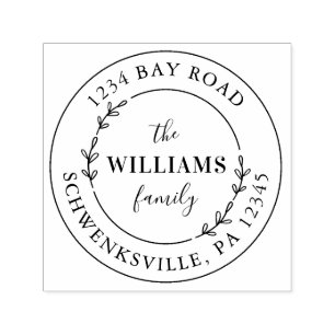 Elegant Round Floral Classic Return Address  Self-inking Stamp