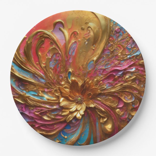 Elegant Round Paper Plate Design (Front)